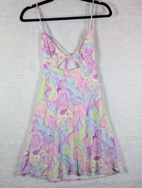 144-Zara Pastel Marble-Print Slip Dress in Pink, Lavender, Mint